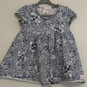 Flowersak, Girls Blue/White Dress, 3T